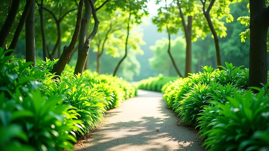 Scenic outdoor path through Botanic Gardens with greenery and peaceful walking trail during daytime